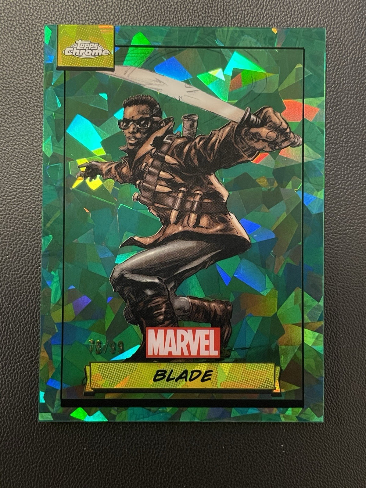 2024 Topps Chrome Sapphire Marvel - Blade Green Sapphire Limited To Only 99