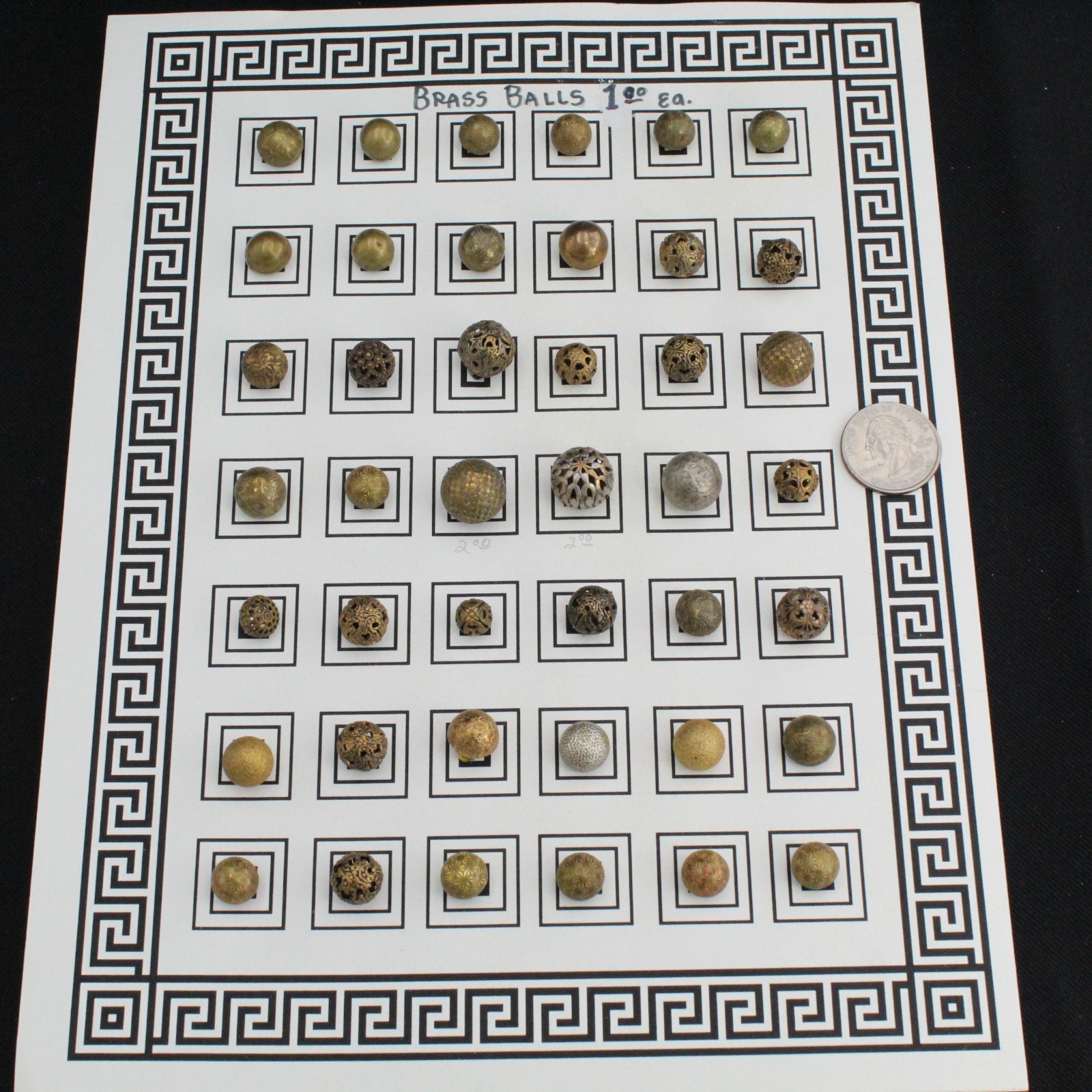 Mixed lot 42 Antique Victorian Brass Ball Metal Buttons Lion Floral