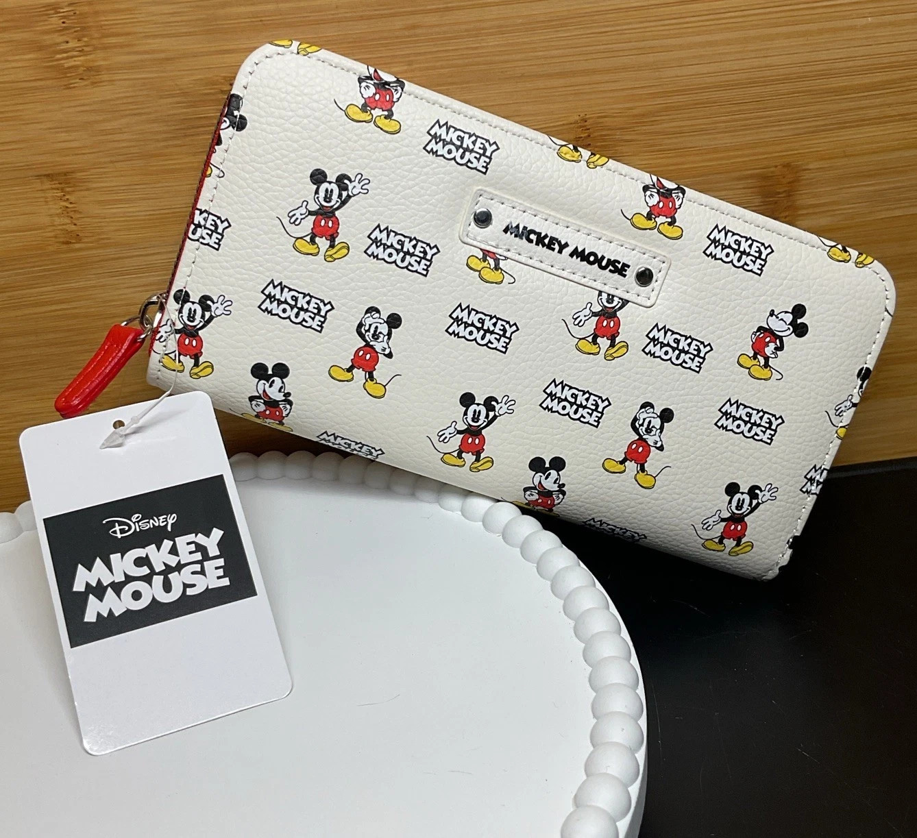 NWT Aldi x Disney 2026 Mickey Mouse Zip Around Faux Leather Wallet Wristlet