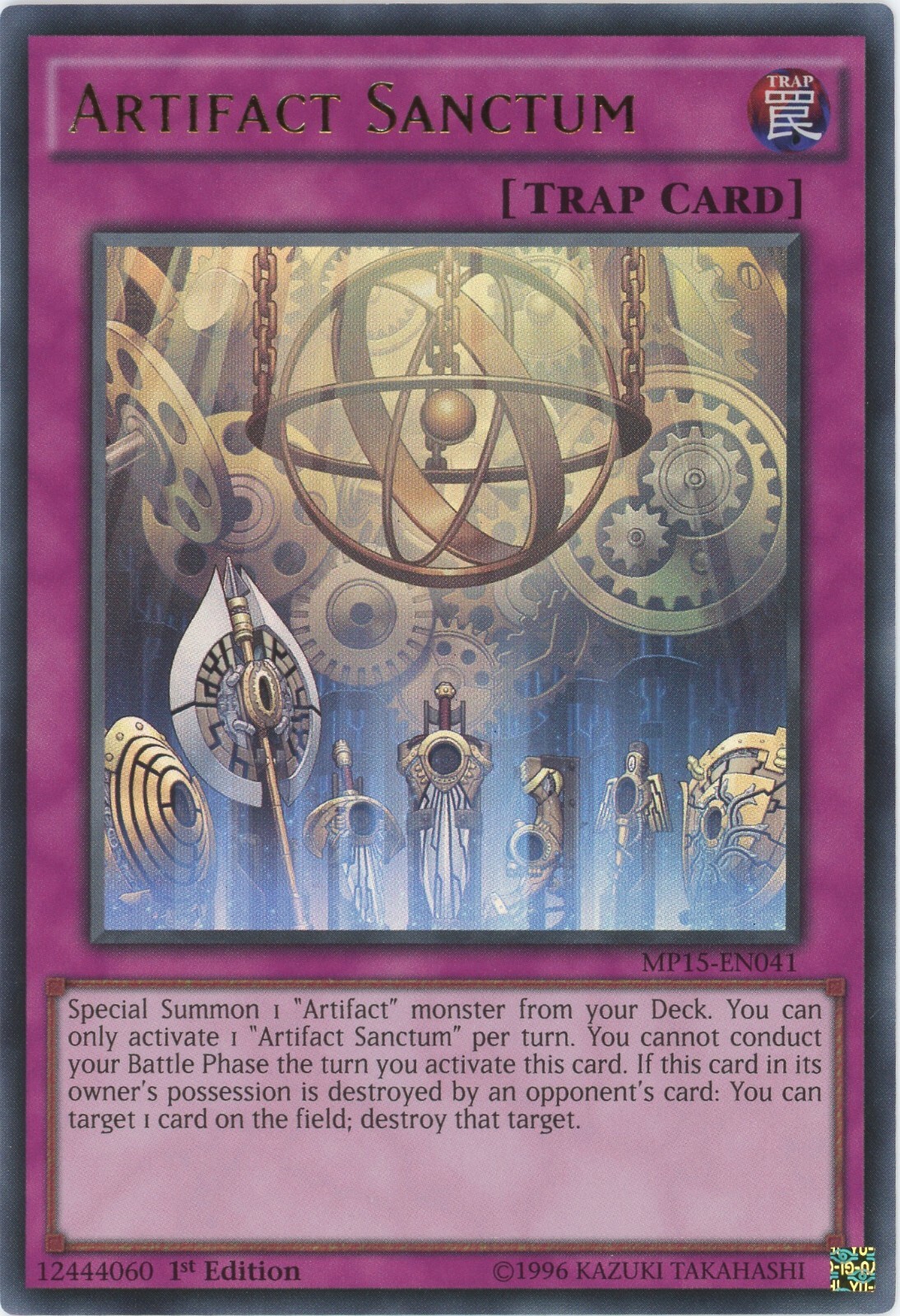 Yugioh Artifact Sanctum MP15-EN041 Ultra Rare 1st Edition LP