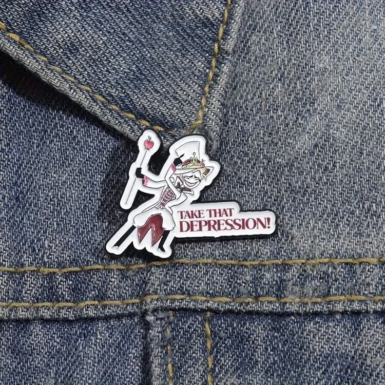 Take That, Depression Enamel Pin - Inspired By Hazbin Hotel Lucifer Morningstar