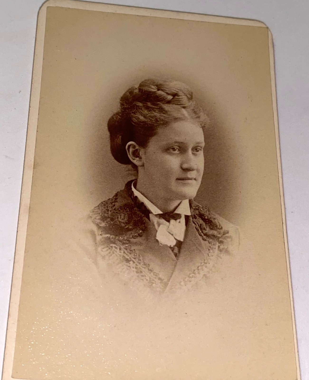 Rare Antique ID\'d Victorian American Teacher Carrie Howe Tucker MA CDV Photo US