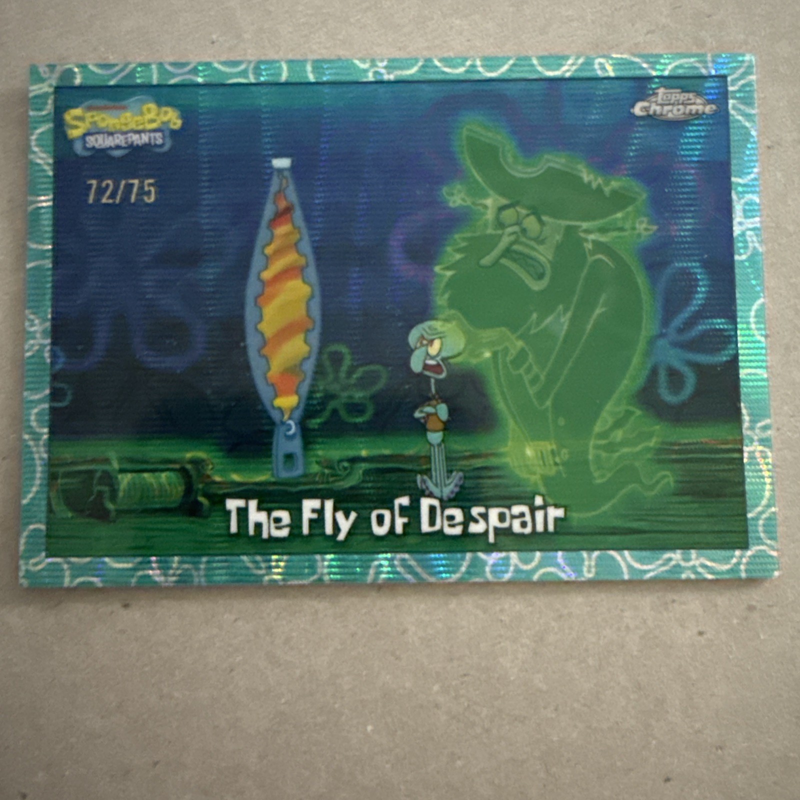 2025 Topps Chrome SpongeBob The Fly of Despair FlowerCloudFractor #/75