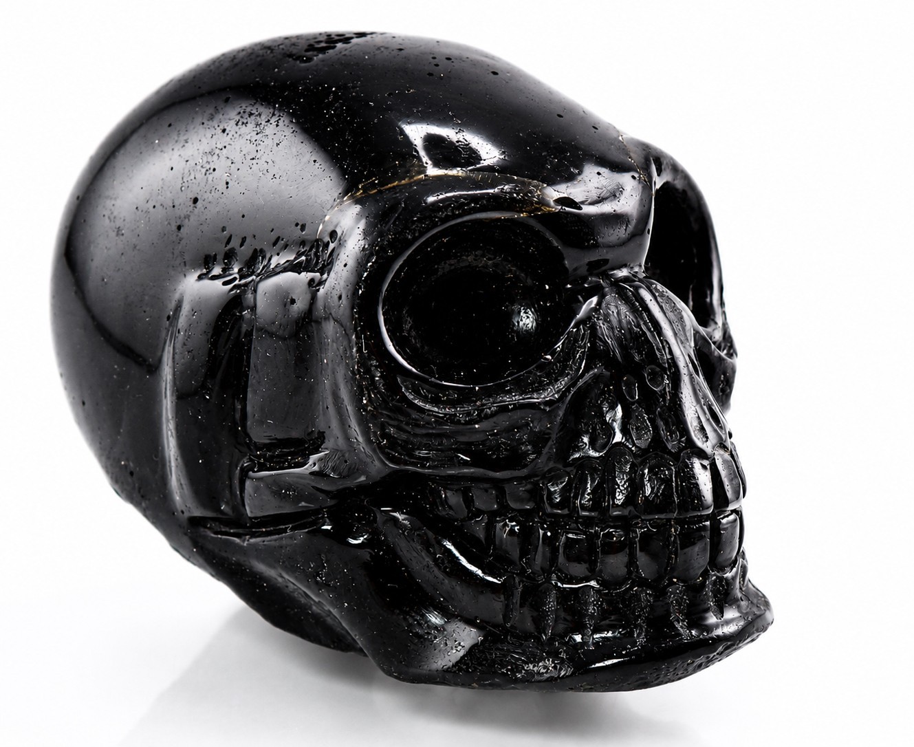 Carved Philippine Tektite of Alien Skull – 194 grams. Meteorite Impact, Bicolite