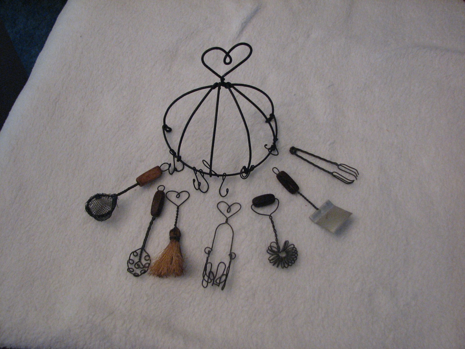 miniature half round with tools for kitchen collectible