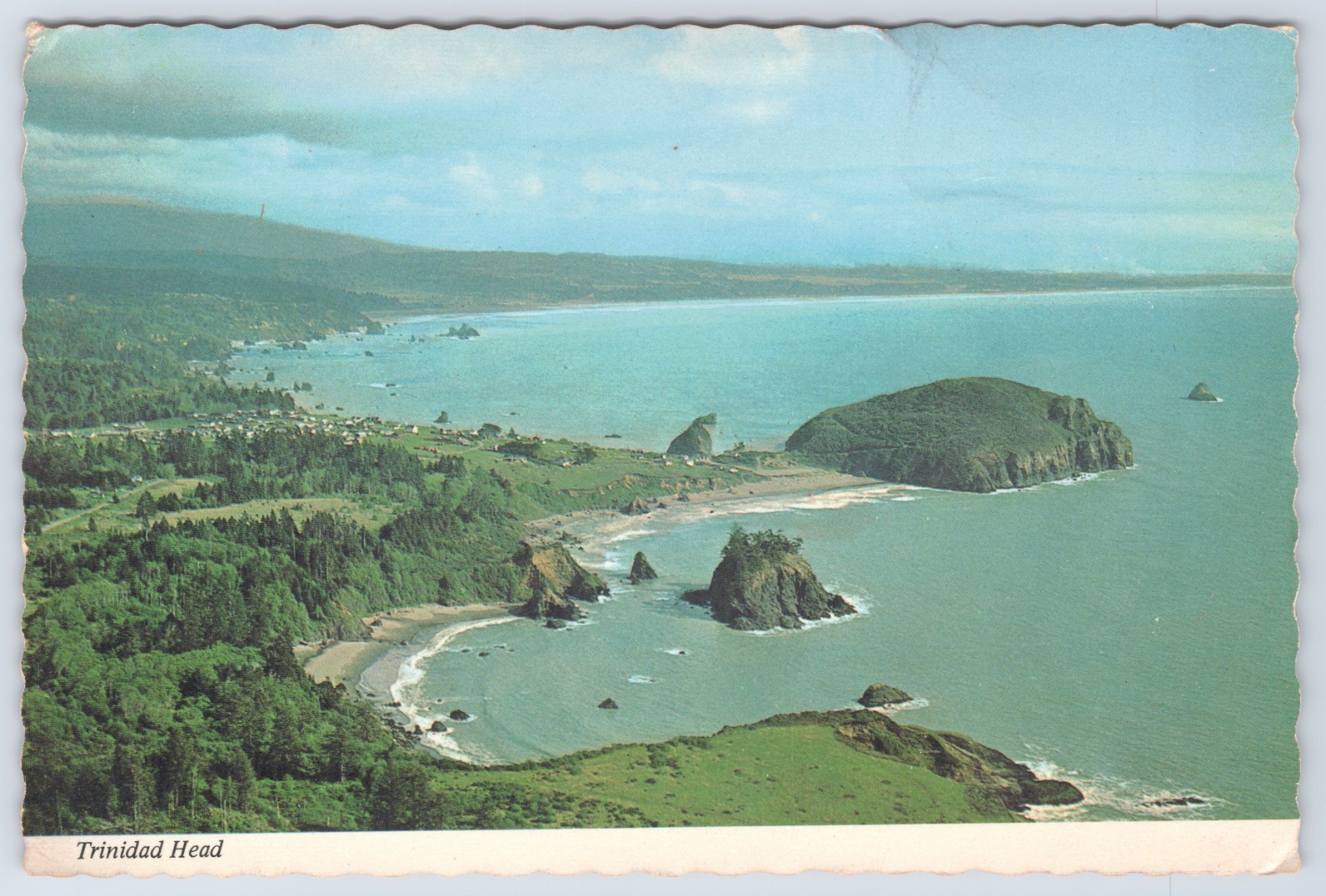 California Trinidad Head Humboldt County Aerial View Continental Postcard California Trinidad Head Humboldt County Aerial View Continental Postcard
