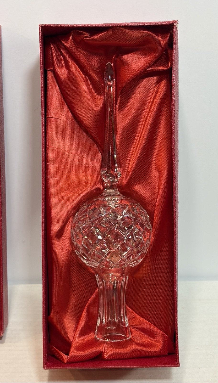 Vtg Waterford Crystal Christmas Tree Topper Finial Lismore Diamond Cut 10.25