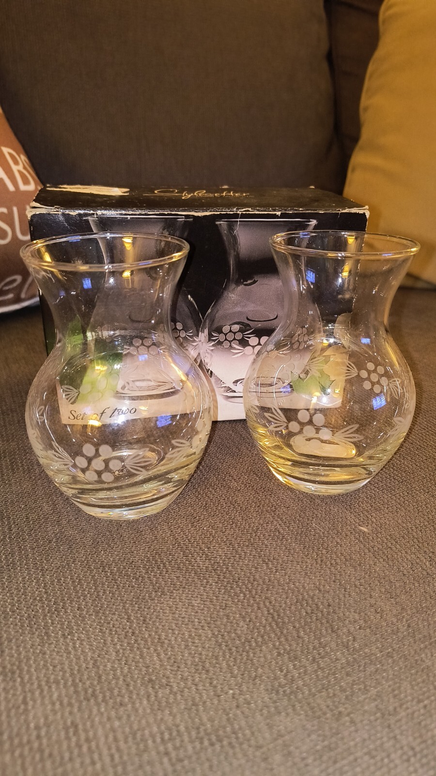 NEW Stylesetter St. Paulo Bud Vase Set of two Crystal 4\ NEW Stylesetter St. Paulo Bud Vase Set of two Crystal 4\