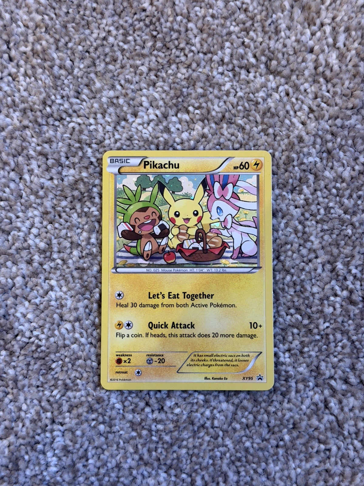Pokemon Pikachu XY95 Holo Promo Near Mint 2016 XY Black Star Promo Pokemon Pikachu XY95 Holo Promo Near Mint 2016 XY Black Star Promo