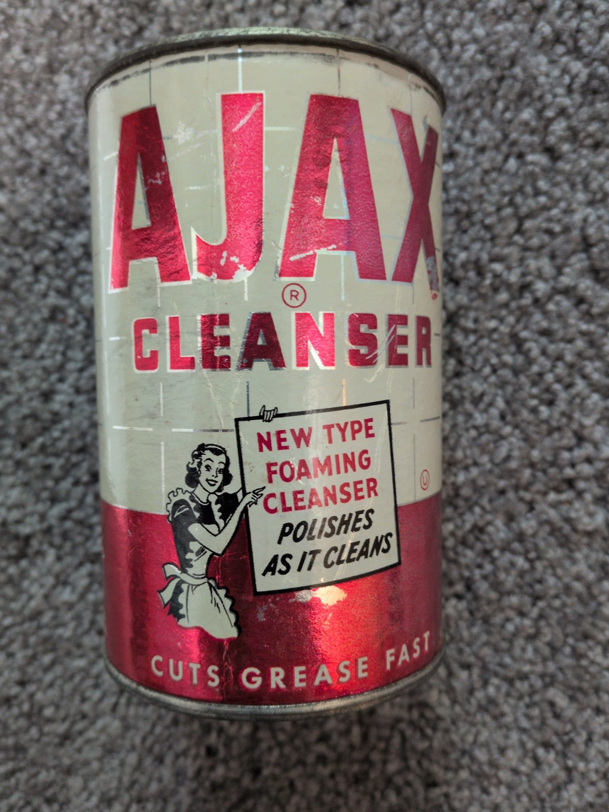 Antique Ajax Cleaner Can Unopened And Full