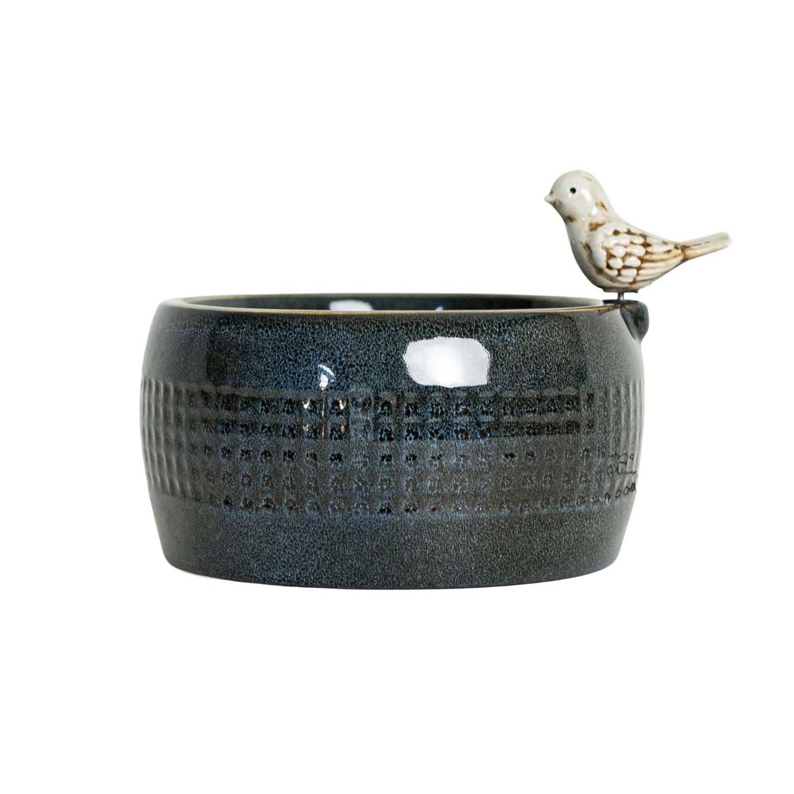 Foreside Home & Garden Perched Bird with Light Fountain Blue Porcelain Foreside Home & Garden Perched Bird with Light Fountain Blue Porcelain