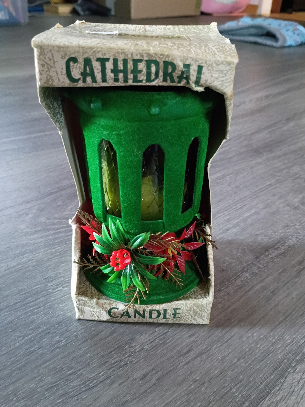 Vintage Cathedral Candle Christmas New In Box