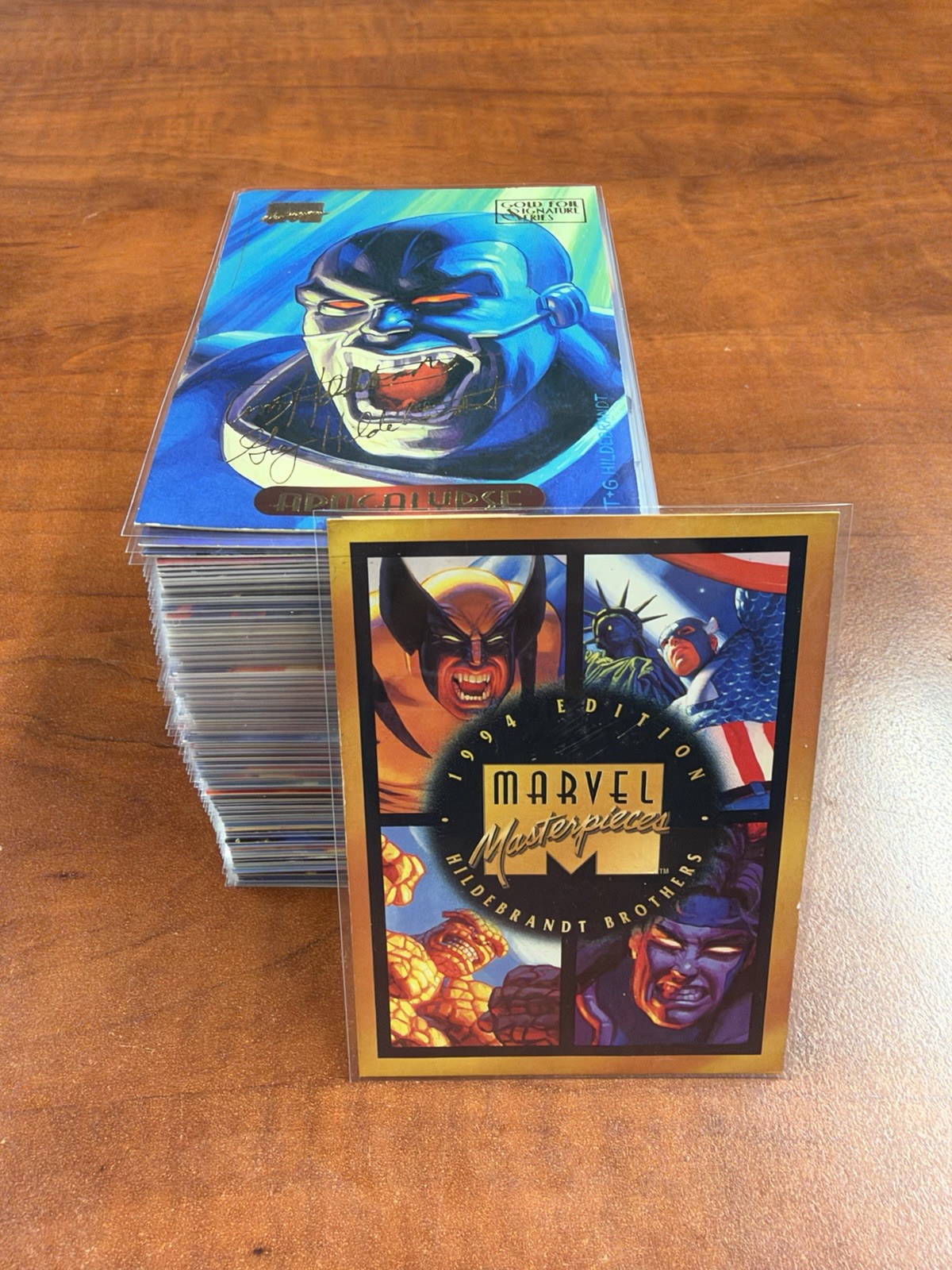 1994 Marvel Masterpieces Complete 140Card Base Set fleer 5 Signature Cards 1994 Marvel Masterpieces Complete 140Card Base Set fleer 5 Signature Cards
