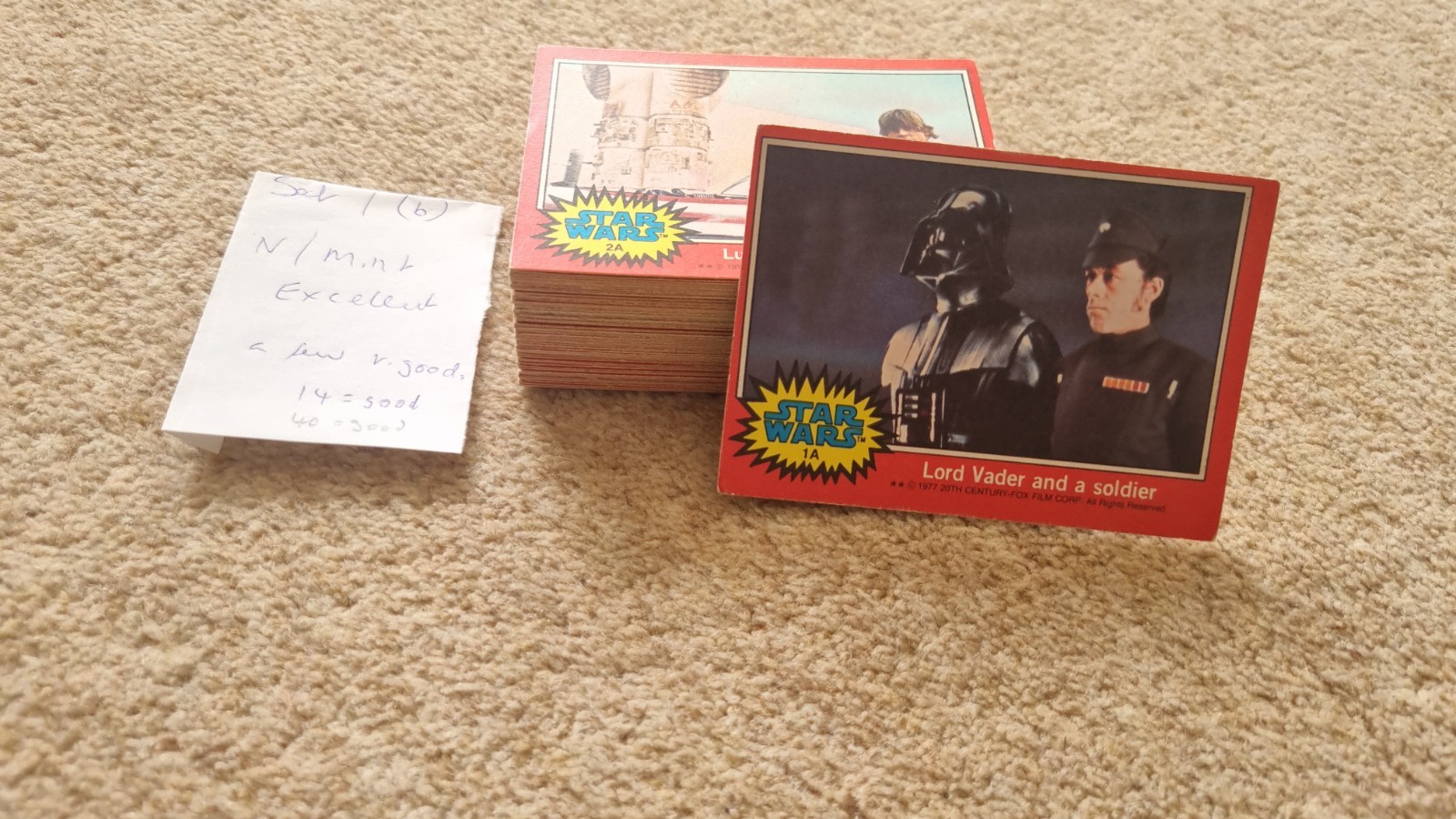 STAR WARS VINTAGE TOPPS 1977 UK RED (A) Cards  Full Set Ex / NM