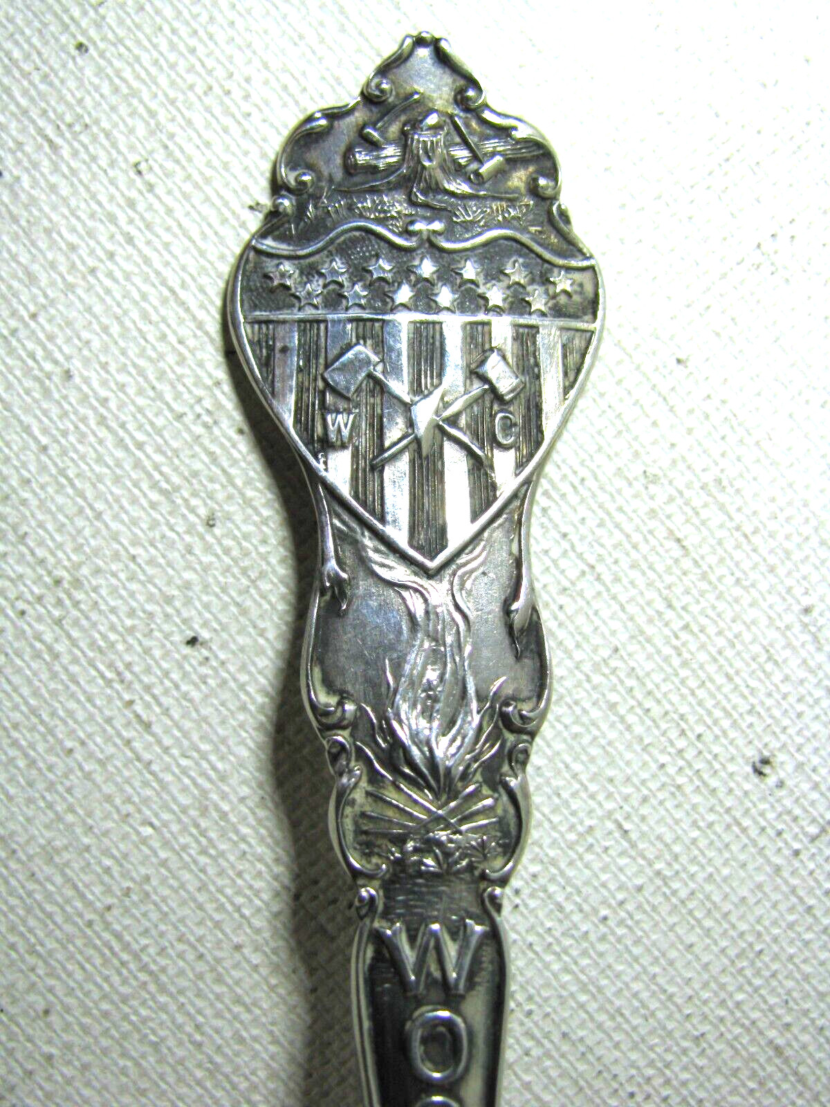 Vintage Woodmen Circle Sterling Silver Coffee Spoon