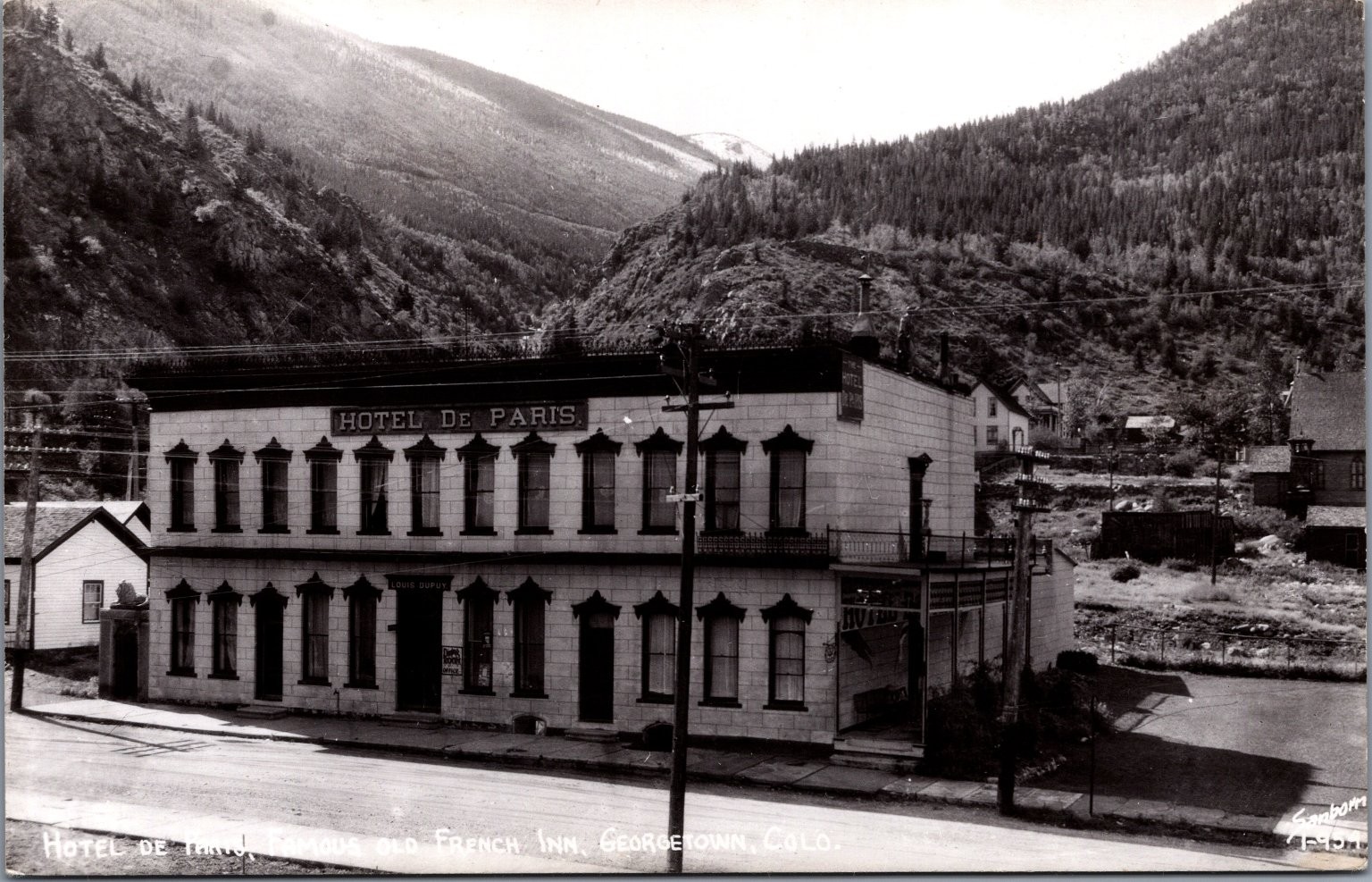 Georgetown CO Hotel de Paris RPPC Old French Inn Sanborn Real Photo Postcard Georgetown CO Hotel de Paris RPPC Old French Inn Sanborn Real Photo Postcard