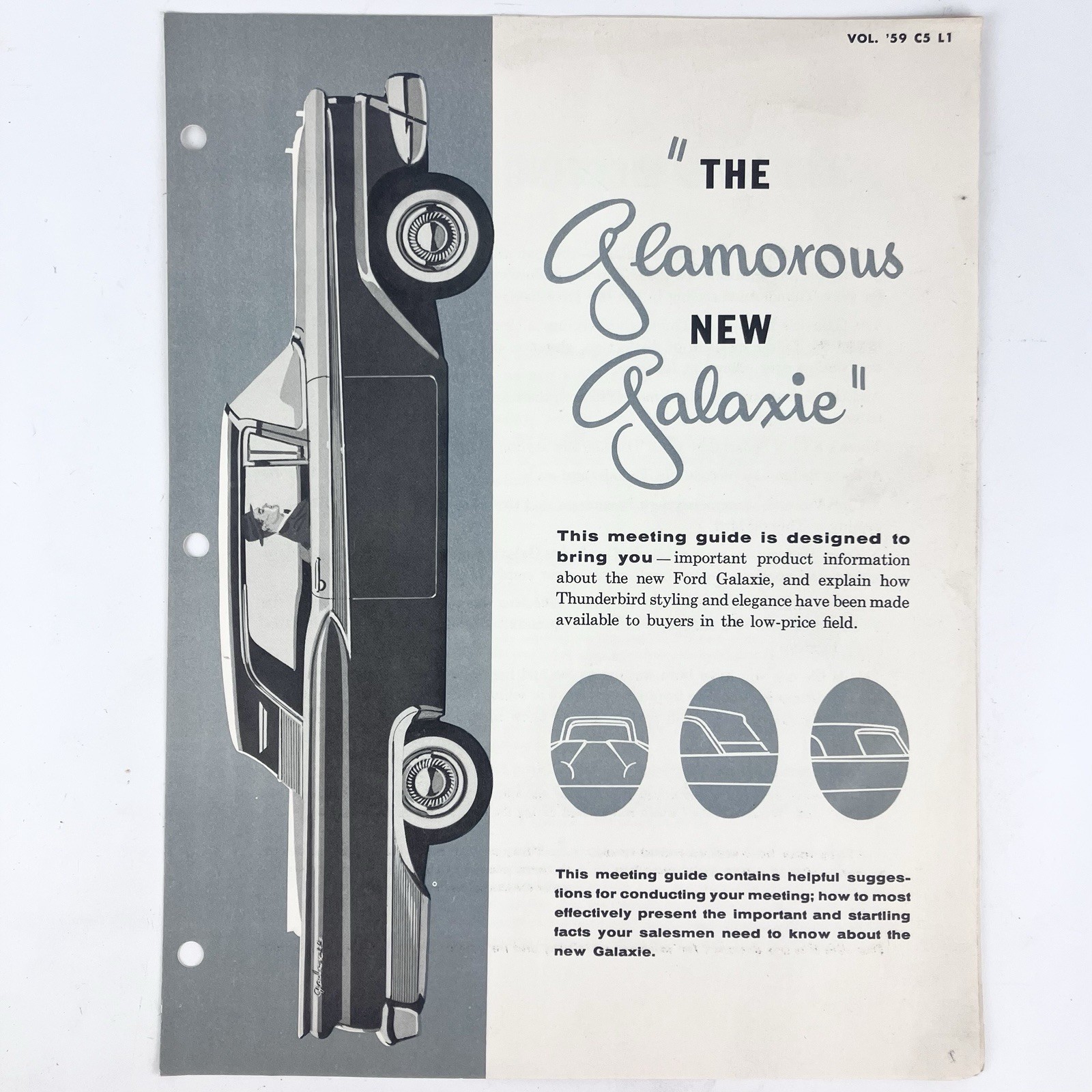 Original 1959 Ford Glamorous New Galaxie Meeting Guide Dealer Resource