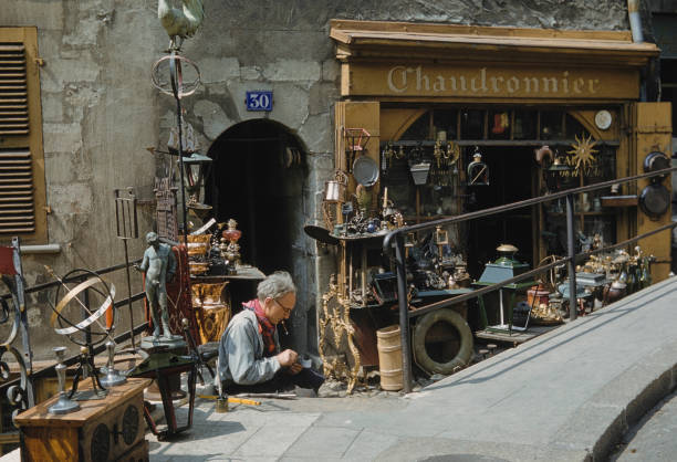Antique Shop In Geneva\'s Old Town 1965 Historic Old Photo