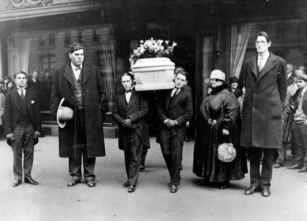 The funeral of Zip a cone-headed performer at P T Barnum's Circus - Old Photo