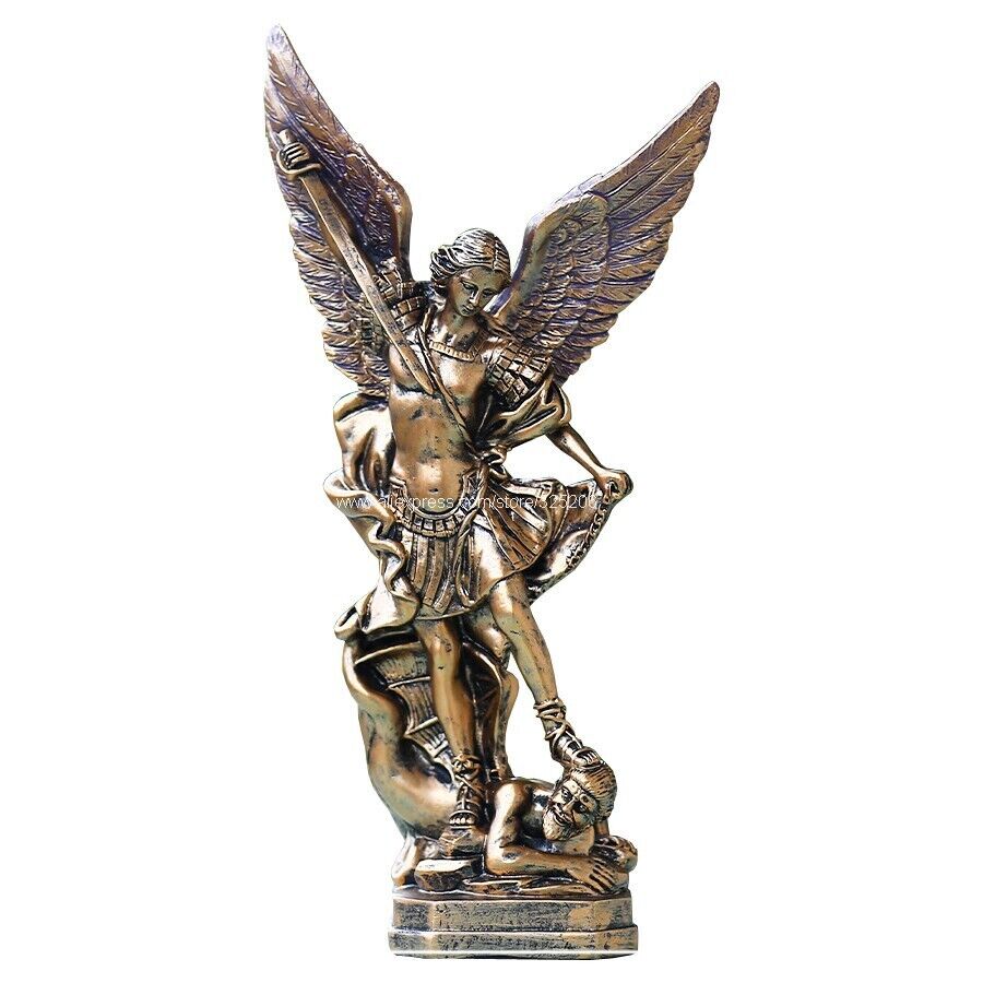 Bronze Archangel St.Michael Statue Holy Figurine Religious Catholic Decoration