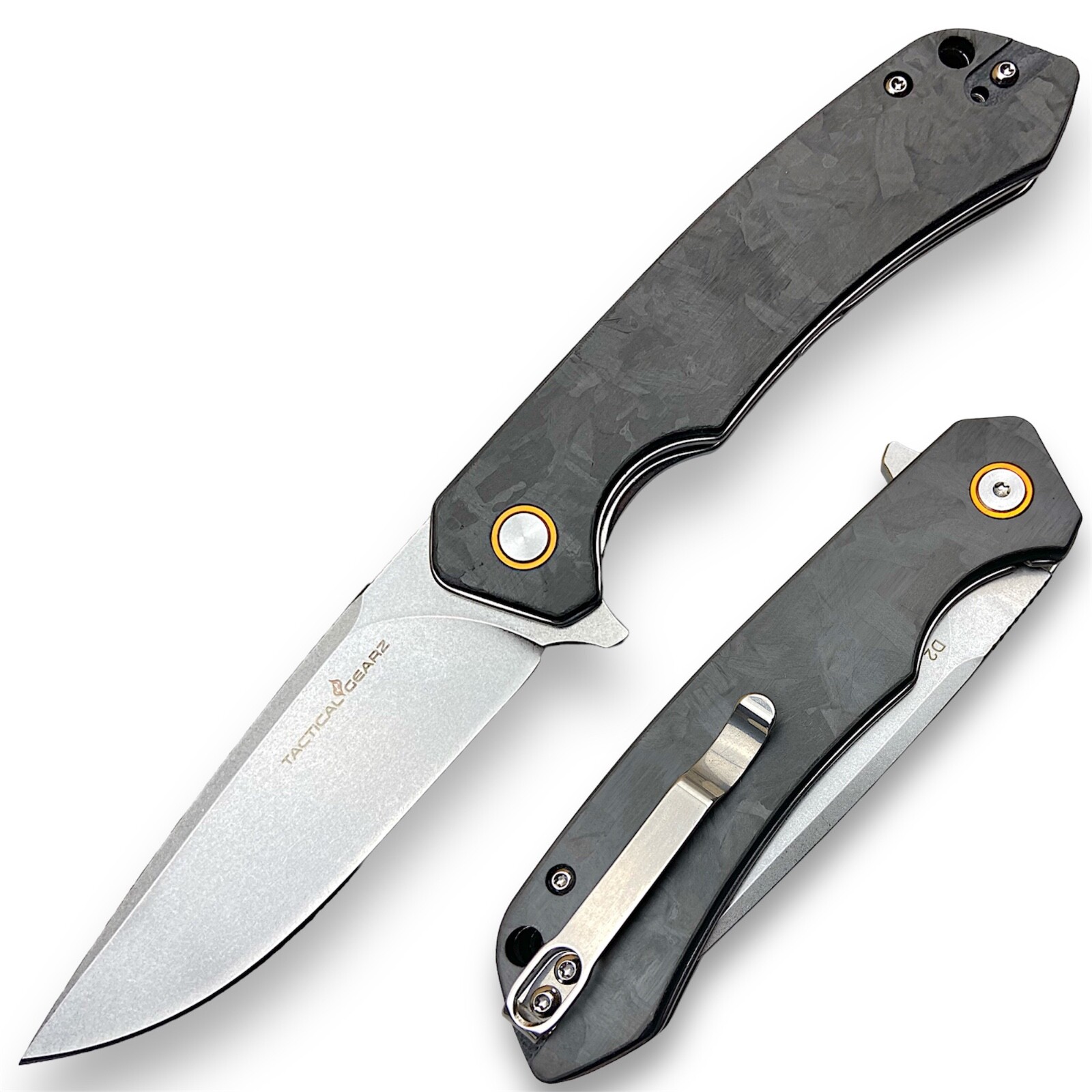 Carbon Fiber EDC Pocket Knife Ball Bearing Pivot Razor Sharp D2 Steel Blade