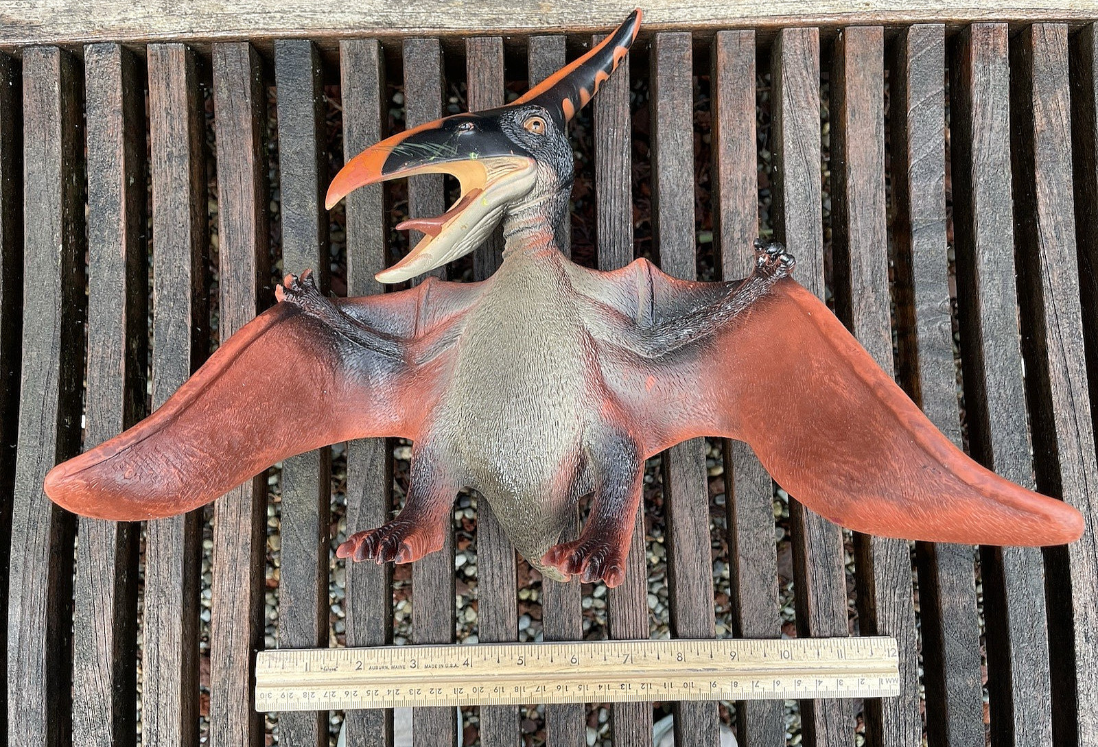 Large PTERODACTYL Rubber DINOSAUR TOY Figure Creatology Winged 17