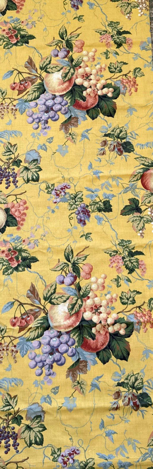 Vintage Faversham A Ramm Fabric Made In England 3.5 Yards/56” Wide Yellow Fruit