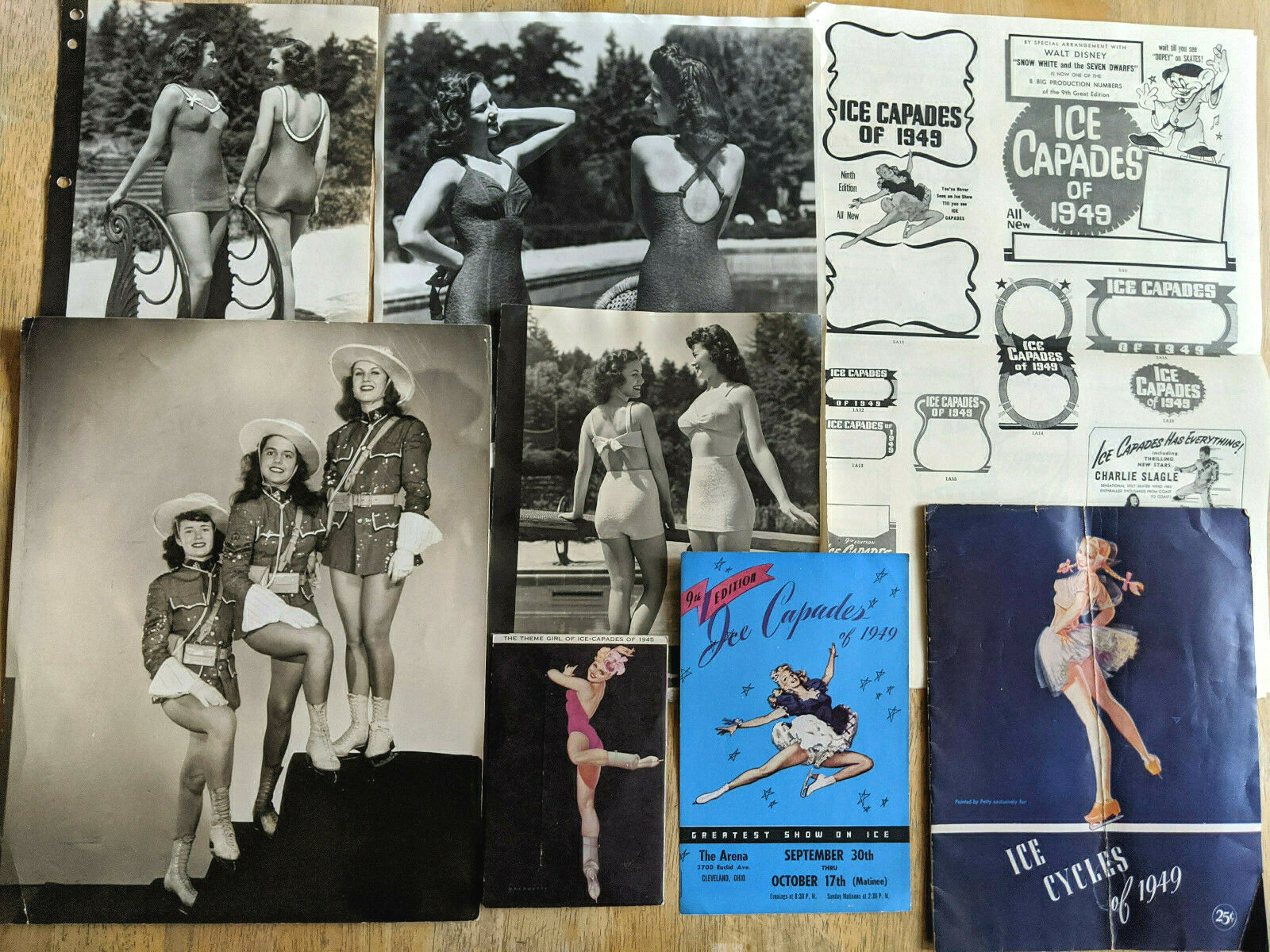 1940\'s Ice Capades Lot Original Skater Photos, Ad Templates, Petty Programs 1940\'s Ice Capades Lot Original Skater Photos, Ad Templates, Petty Programs
