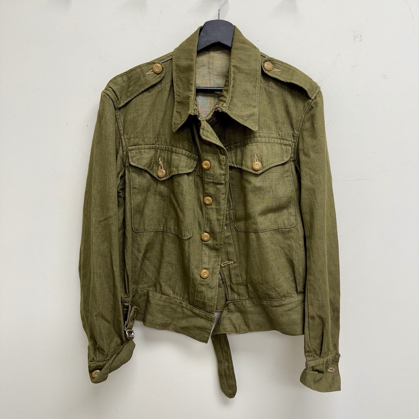Post WWII 1950s British Army Denim Battle Blouse Jacket Mint Condition