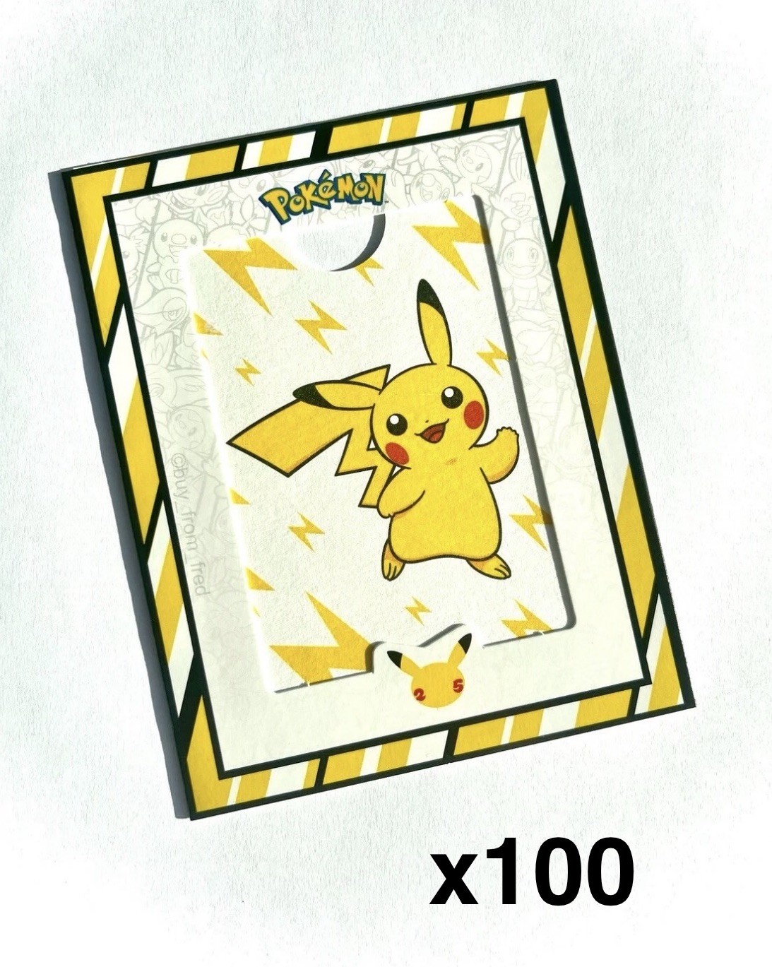100x Pikachu Card Frame Pokemon 25th Anniversary 2021 McDonald’s Cardboard
