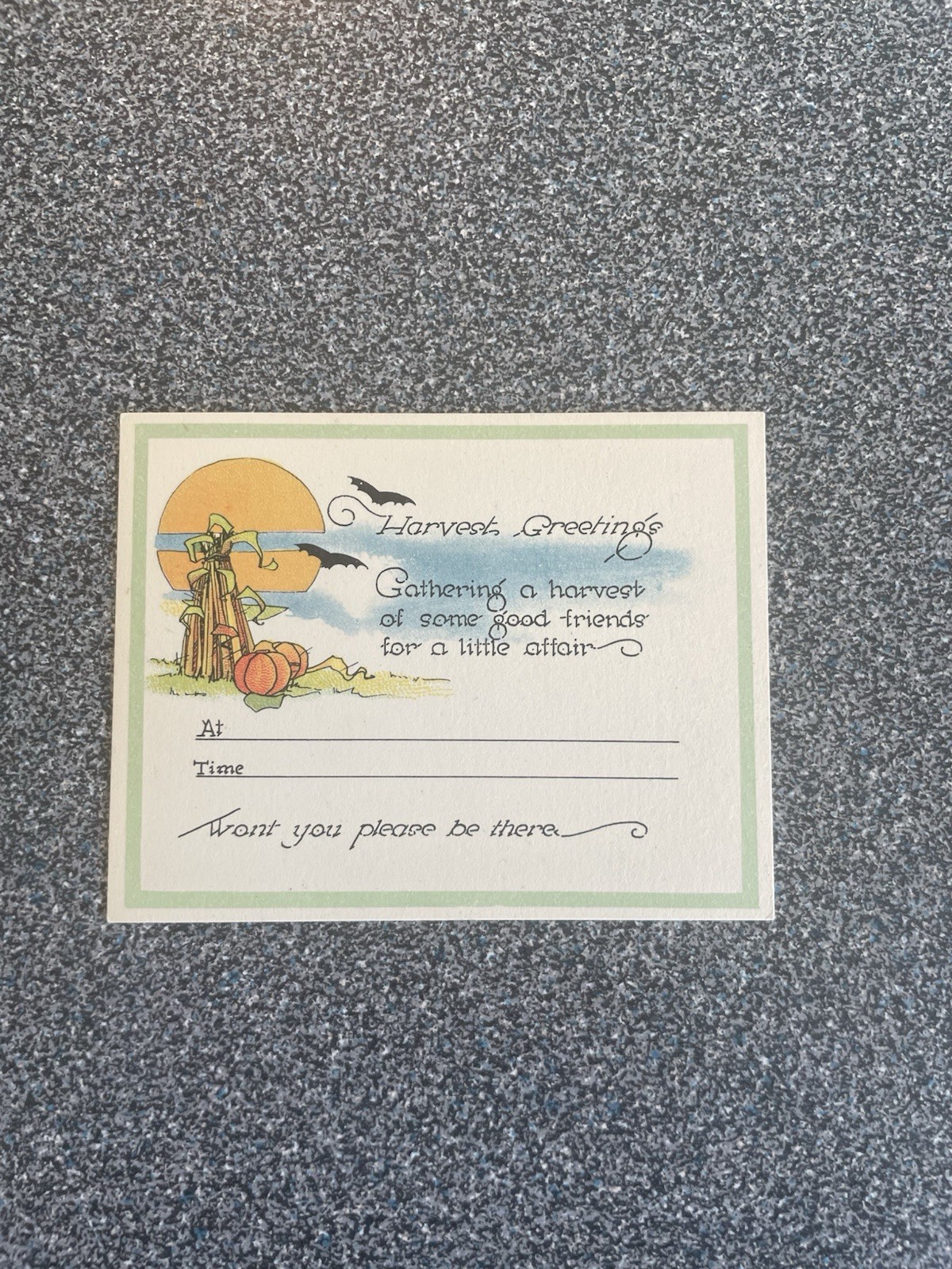 Antique Harvest Halloween Invitation Rare Ephemera