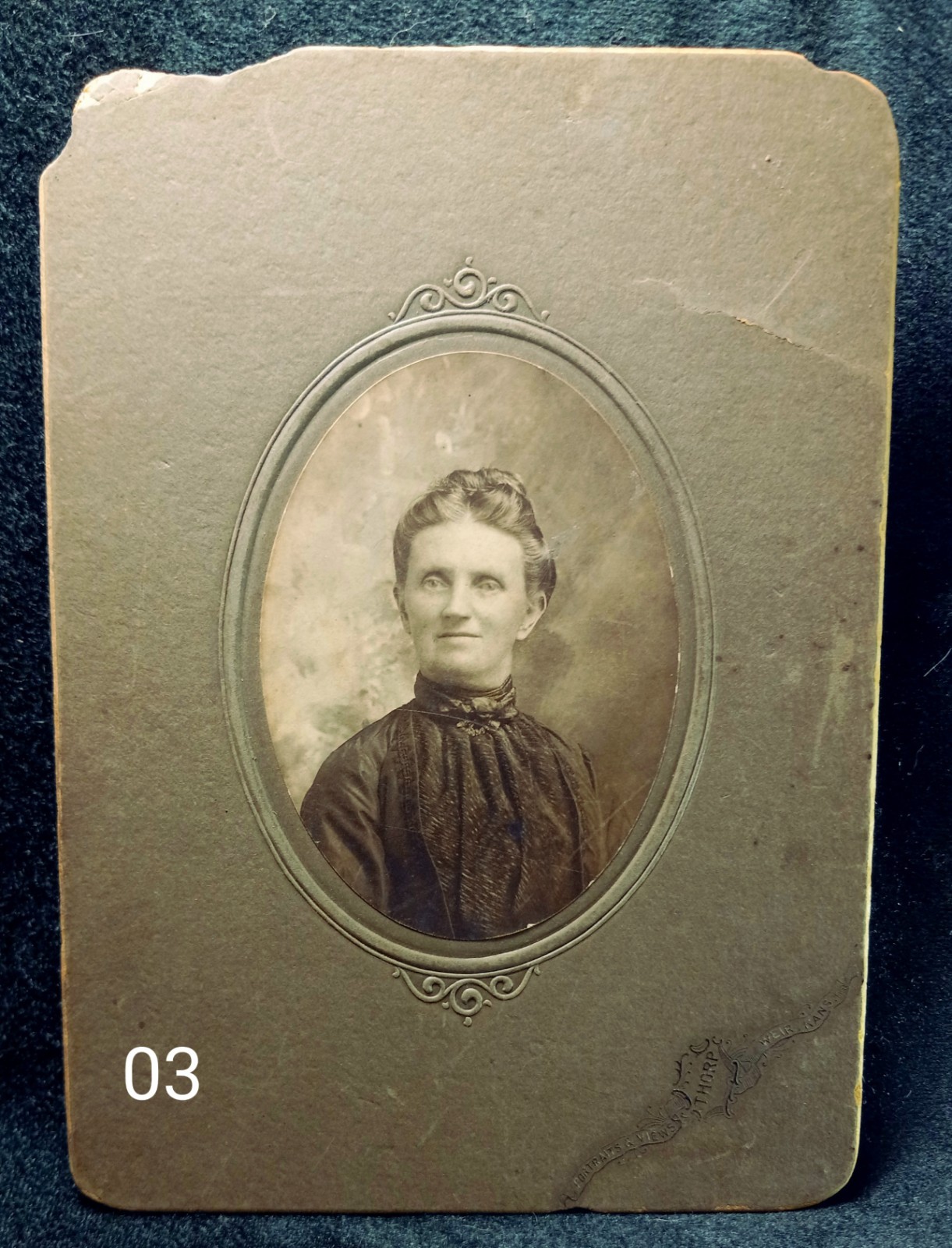 1900 photo of Victorian Widow full of crepe - mourning funeral - Weir, Kansas