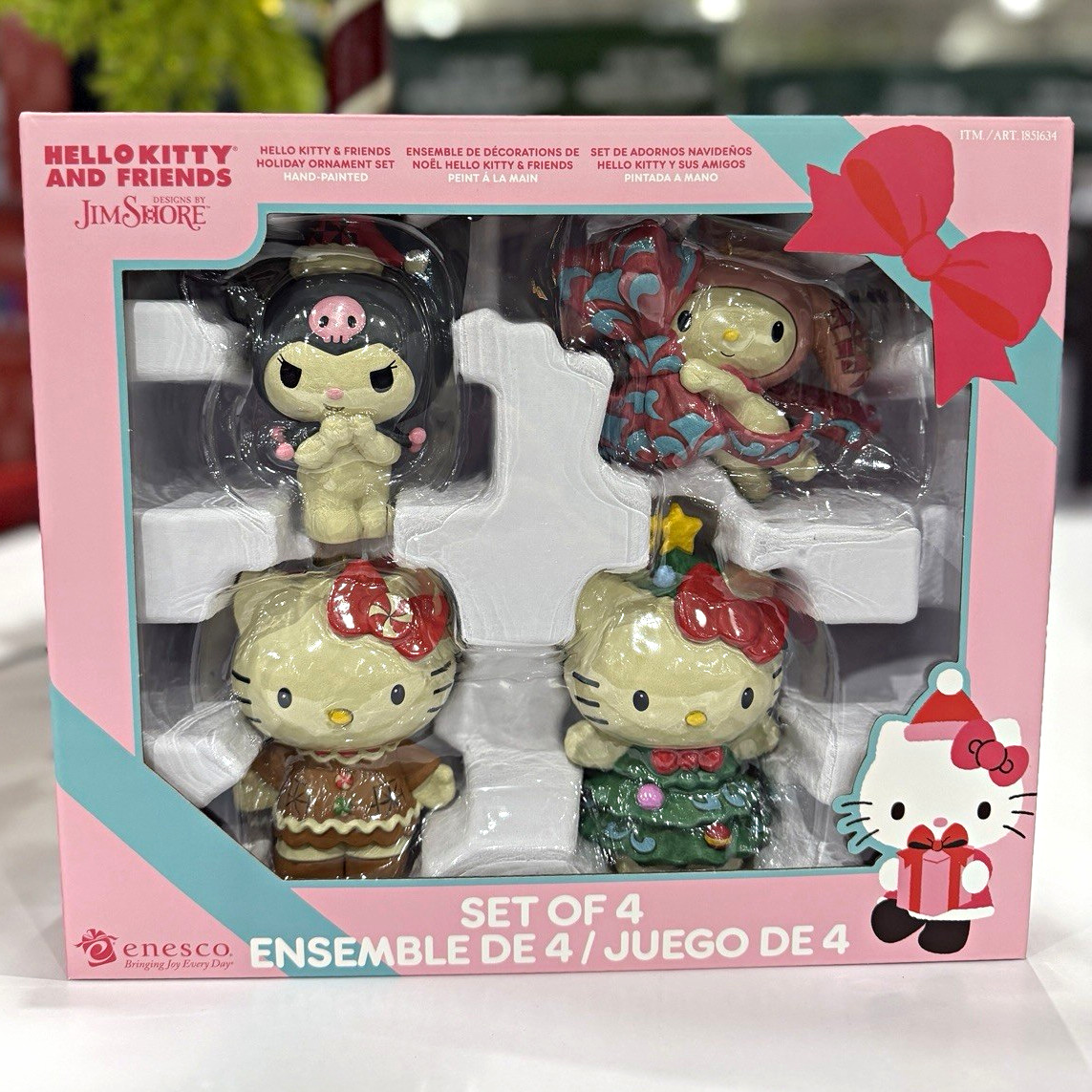 Jim Shore Hello Kitty & Friends Christmas Ornaments Set 4 Sanrio Enesco NIB