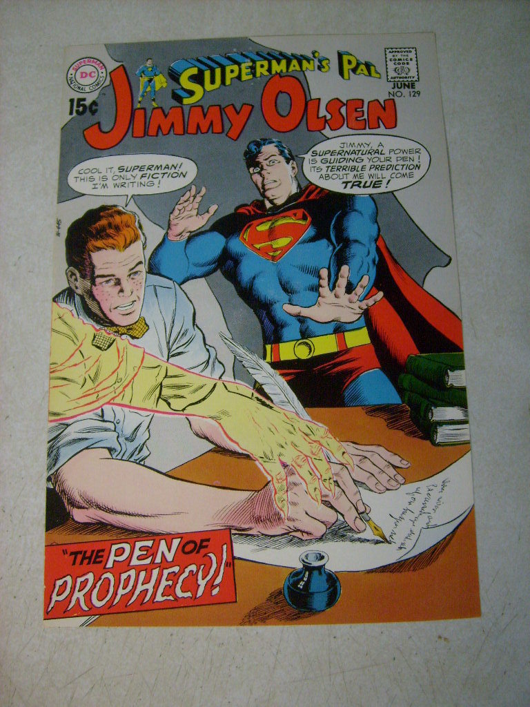 JIMMY OLSEN #129 comic ART original cover proof 1970 SUPERMAN PAL prophecy DC