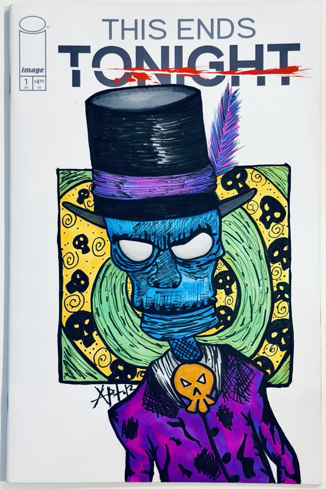 This Ends Tonight #1 - Blank Sketch Variant Cover w/ Original Art by Apt 12 COA This Ends Tonight #1 - Blank Sketch Variant Cover w/ Original Art by Apt 12 COA