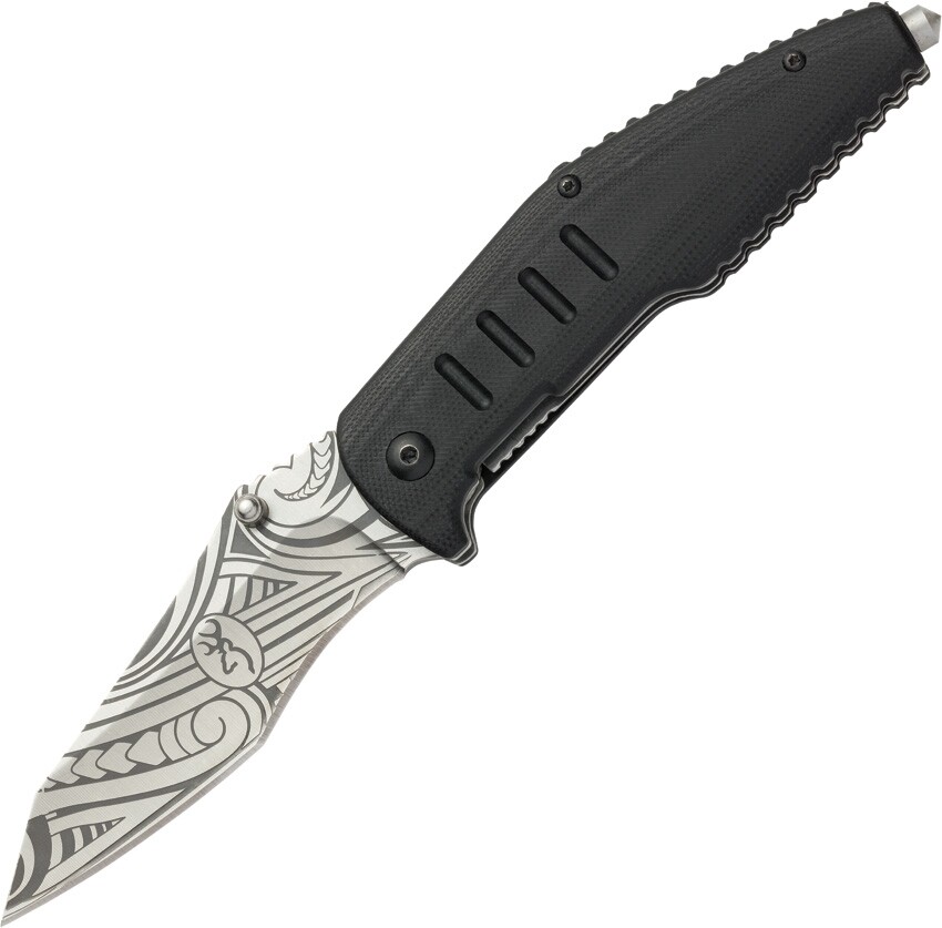 Browning - Wihongi G-10 Spring Assist A/O Knife Etched w/ Glass Breaker BR0168 Browning - Wihongi G-10 Spring Assist A/O Knife Etched w/ Glass Breaker BR0168