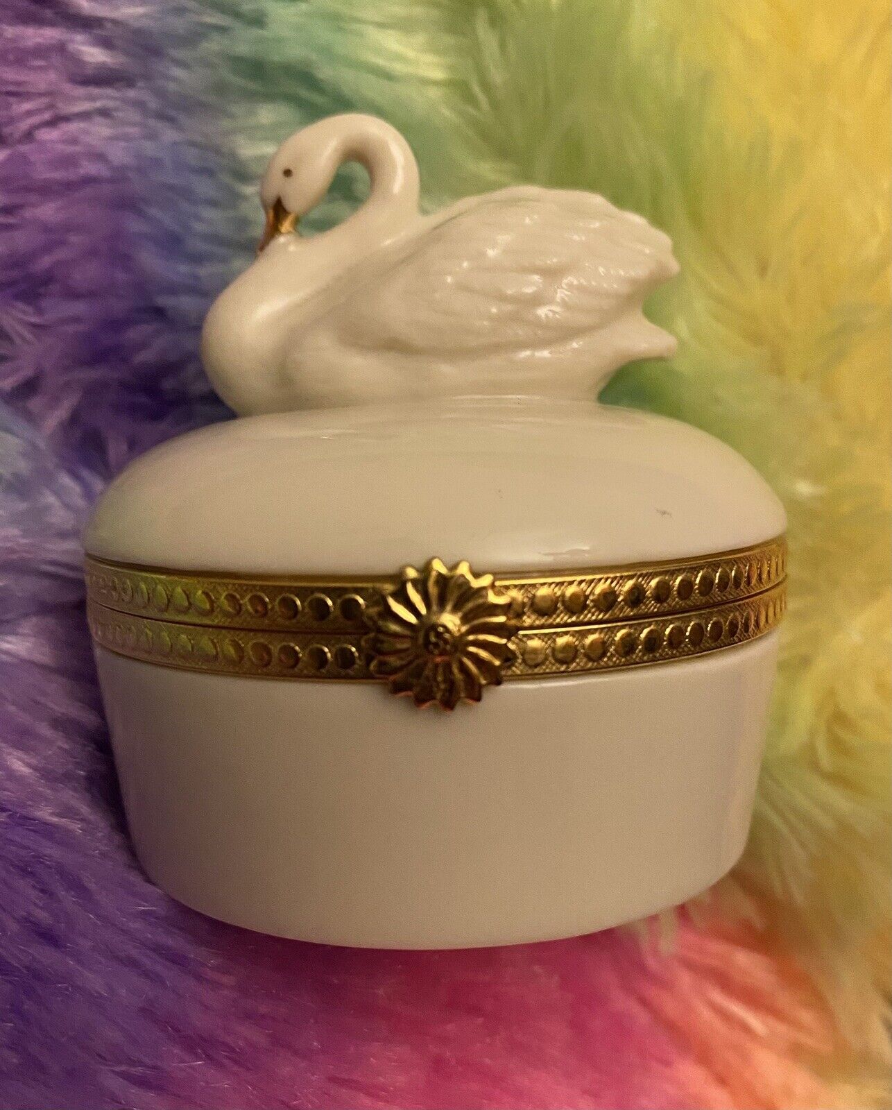Lenox Hinged Swan Figurine Trinket Box *new without tags or original box*