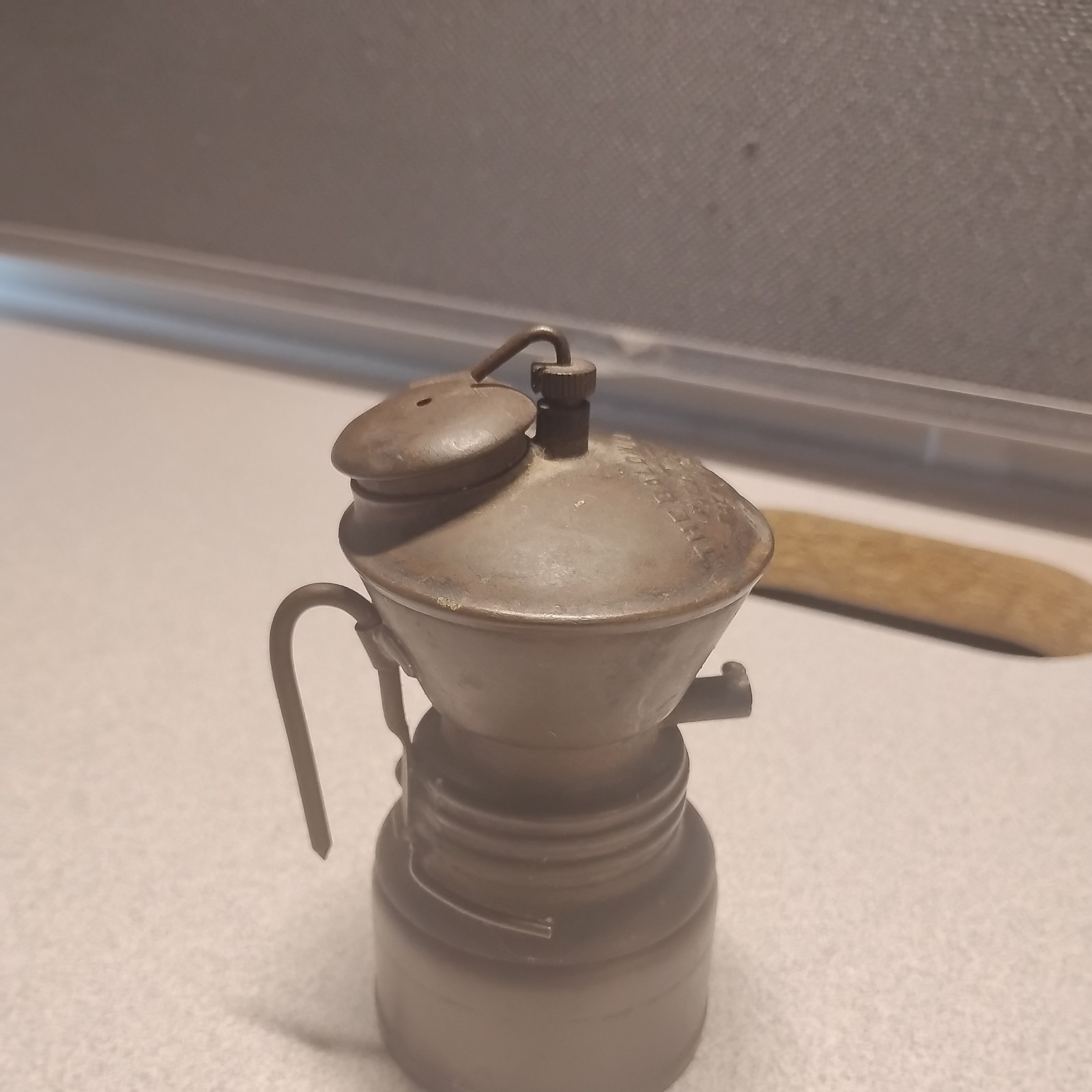 Unusual Baldwin miner’s carbide cap lamp – mining