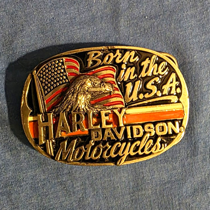 Vintage 1991 Harley-Davidson Born In The U.S.A. Belt Buckle Made by Baron USA B1