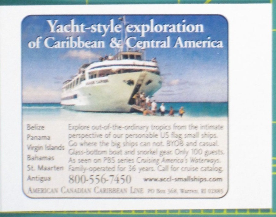 Print Ad Yacht-Style Exploration Caribbean Central America Cruise Ships USA