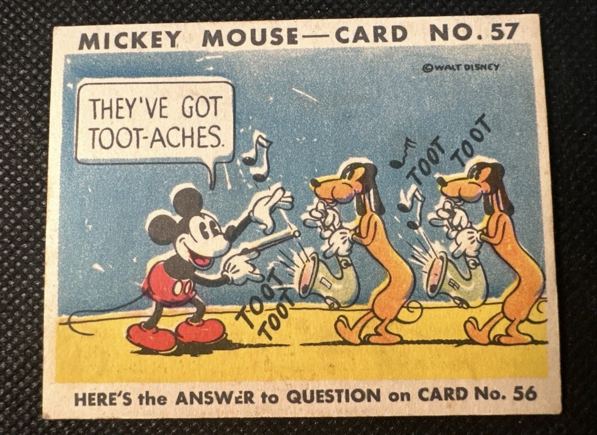 1935 Mickey Mouse Gum R89 - Disney - High Number - #57 1935 Mickey Mouse Gum R89 - Disney - High Number - #57