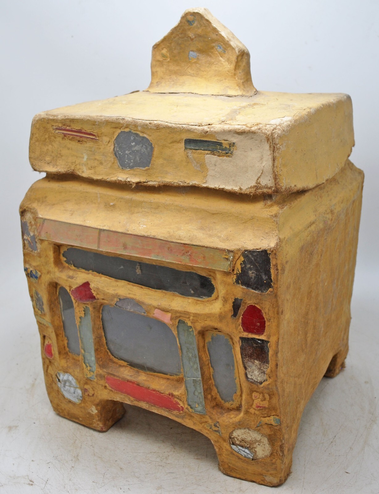 Antique Papiermache Tribal Storage Box Original Old Hand Crafted