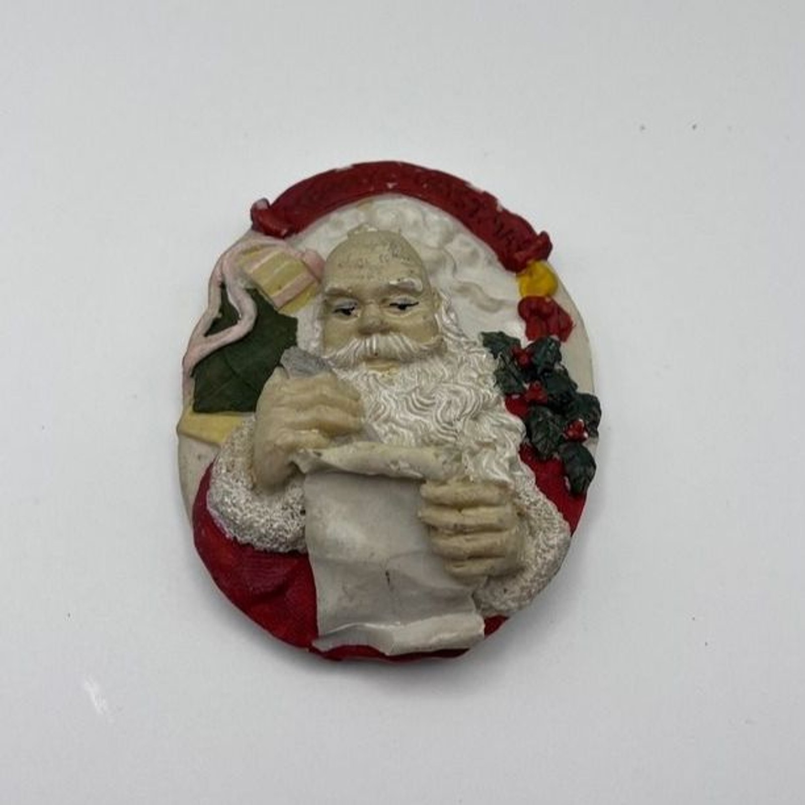 Vtg Santa Claus Merry Christmas Resin Refrigerator Magnet Holiday Kitchen Decor Vtg Santa Claus Merry Christmas Resin Refrigerator Magnet Holiday Kitchen Decor