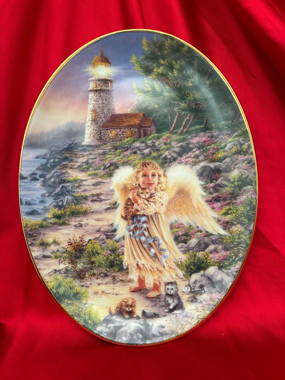 Dona Gelsinger An Angel\'s Light Oval Plate from Bradford Exchange First Edition Dona Gelsinger An Angel\'s Light Oval Plate from Bradford Exchange First Edition
