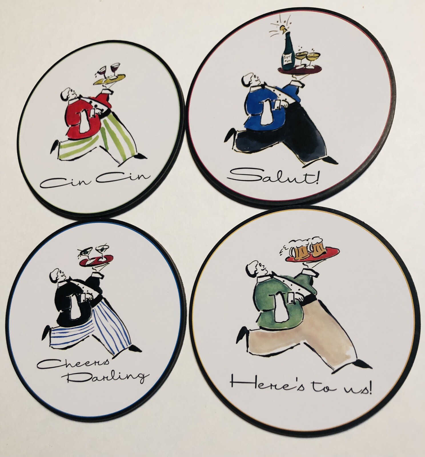 Rosanna Cheers Darling 4 Pc Coaster Set
