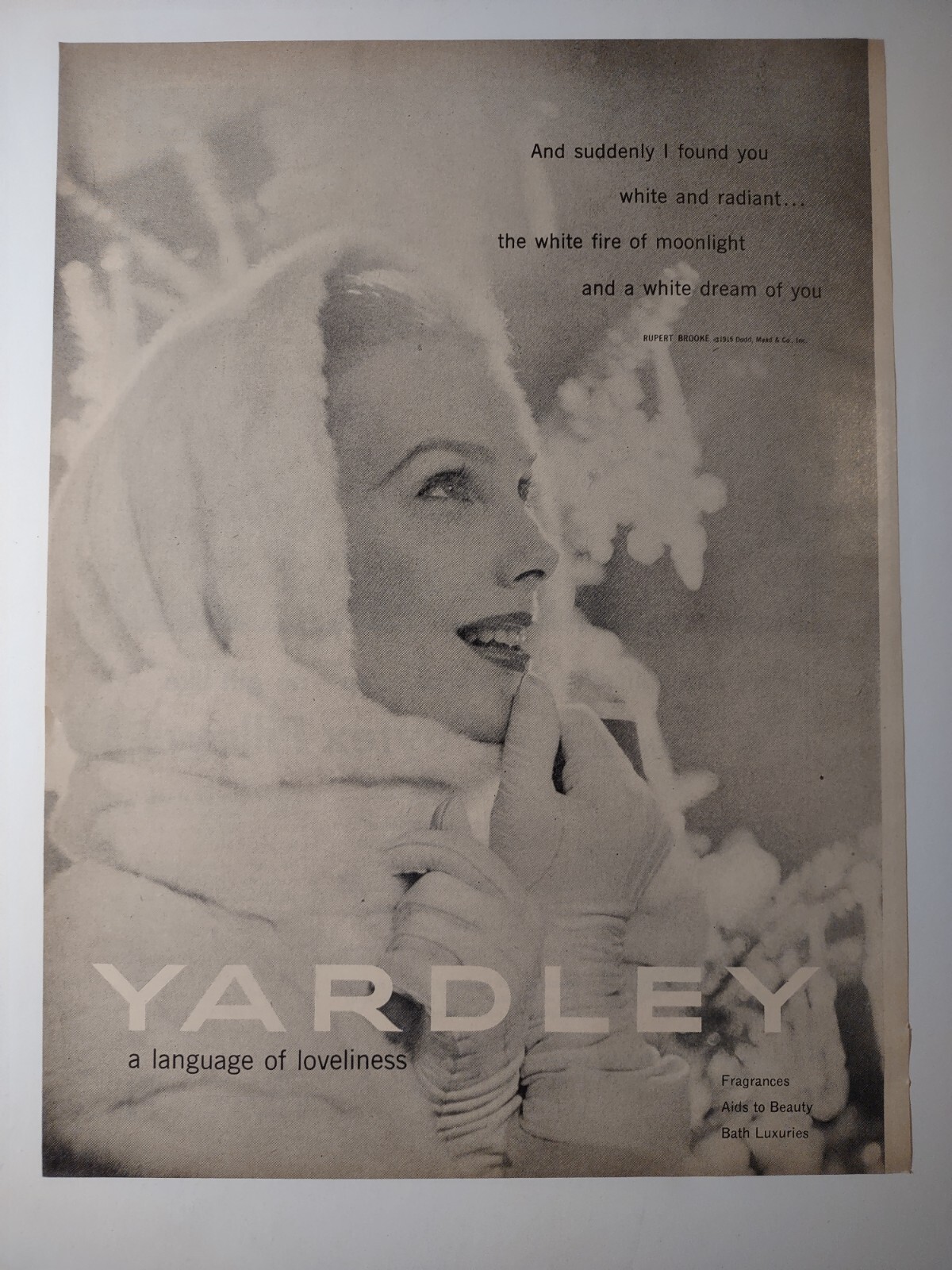 Yardley Rupert Brooke Language of Loveliness Vintage 1950s Print Ad Yardley Rupert Brooke Language of Loveliness Vintage 1950s Print Ad