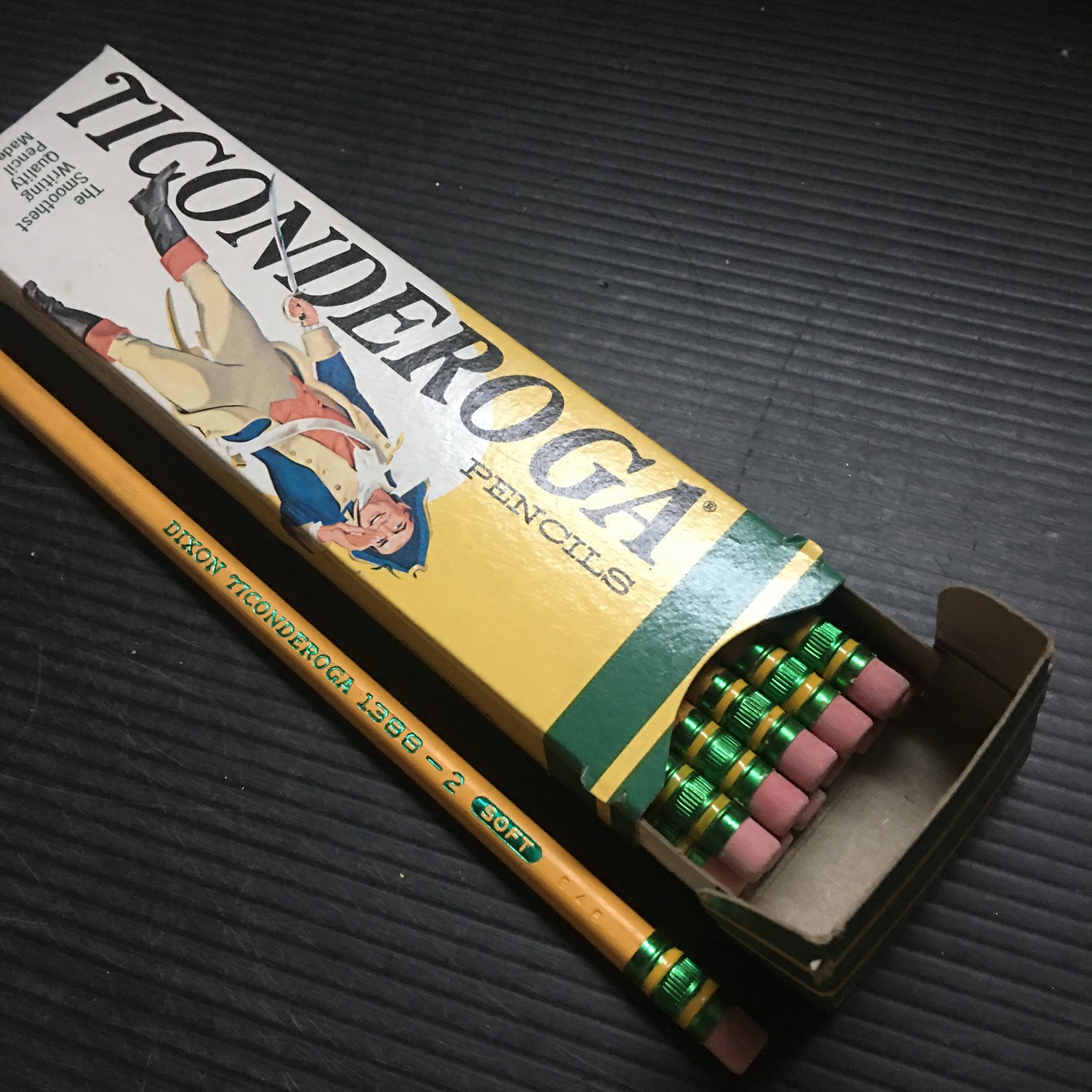 12 Vintage Dixon Ticonderoga Pencils Ethan Allen 1388-2 No. 2 Soft Made in USA