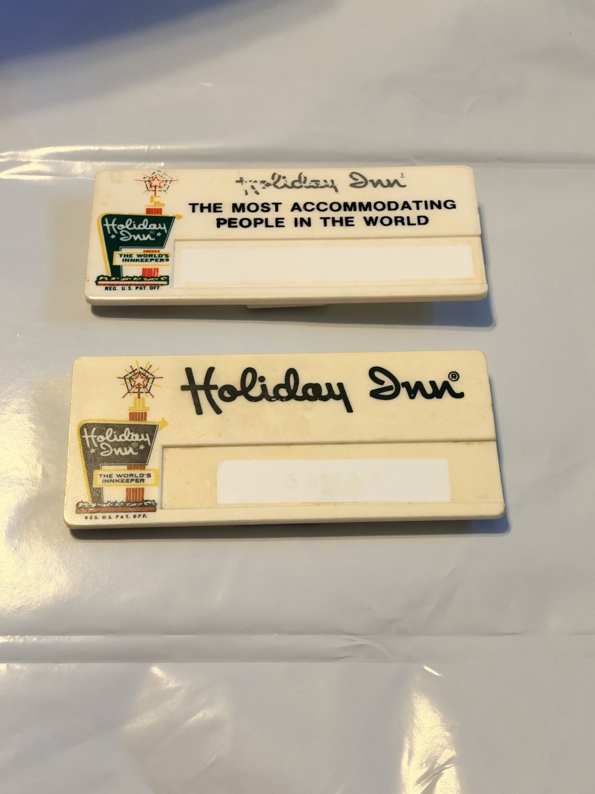 Vintage Holiday Inn Hotel Name Tag Pins