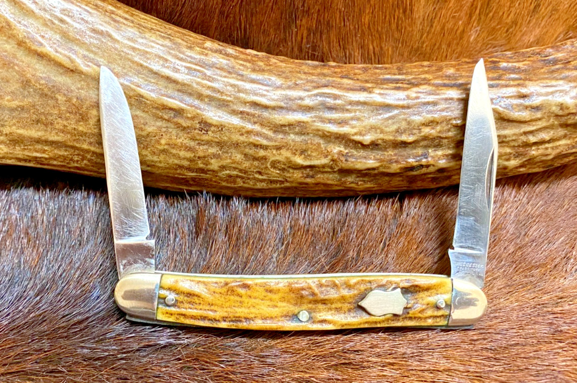 Winchester, Trademark, USA., 2992 Light Premium Stockman, Genuine Stag, 3 1/4