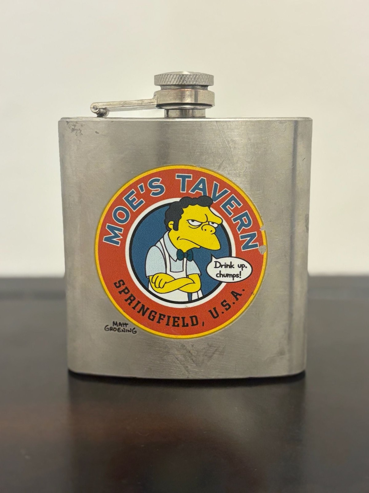 Universal Studios The Simpsons Moe\'s Tavern Stainless Steel Flask Universal Studios The Simpsons Moe\'s Tavern Stainless Steel Flask